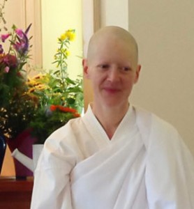 Anagārikā Acalā (Naomi Brown), from the UK, when she took the eight precepts as an anagārikā